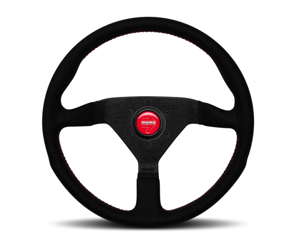 MOMO Monte Carlo Alcantara Steering Wheel, Blk/Red, 350 mm product image