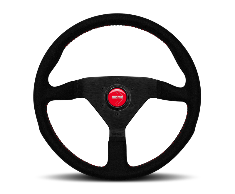 MOMO Monte Carlo Alcantara Steering Wheel, Blk/Red, 350 mm product image