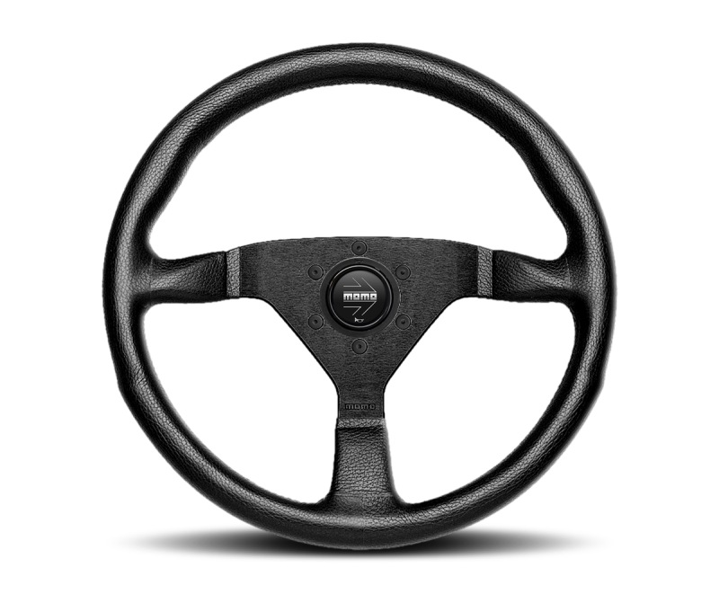 MOMO Monte Carlo Leather Steering Wheel, Black/Black, 320mm product image